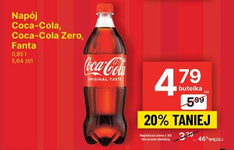 Delikatesy Centrum Napój Coca-Cola/Coca-Cola Zero/Fanta 0,85l oferta