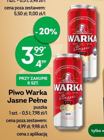 Żabka Piwo Warka Jasne Pełne 0,5 l oferta