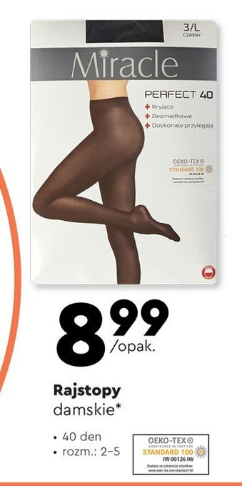 Biedronka Rajstopy perfect 40 den rozm. 4 czarny oferta