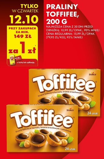 Biedronka PRALINY TOFFIFEE 200g oferta