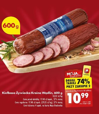 Biedronka Kiełbasa Żywiecka Kraina Wędlin 600 g oferta