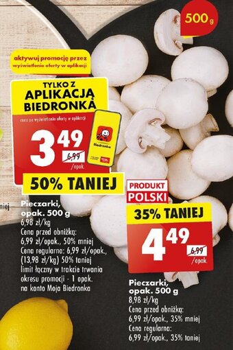 Biedronka Pieczarki 500 g oferta