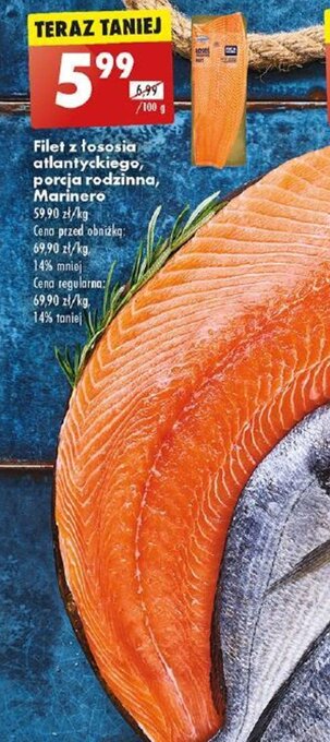 Biedronka Filet z łososia atlantyckiego Marinero 100g oferta