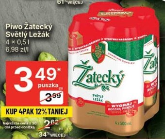 Delikatesy Centrum Piwo Žatecký Světlý Ležák 4 × 0,5 L oferta