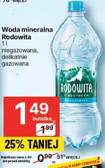 Delikatesy Centrum Woda mineralna Rodowita 1 L oferta