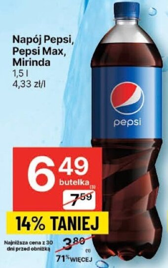 Delikatesy Centrum Napój Pepsi, Pepsi Max, Mirinda 1,5 L oferta