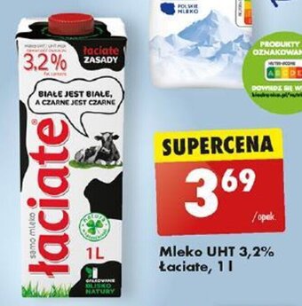 Biedronka Mleko UHT 3,2% Łaciate, 1 l oferta