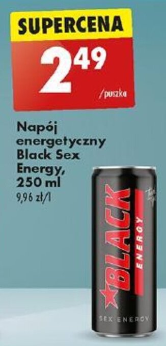 Biedronka Napój energetyczny Black Sex Energy, 250 ml oferta