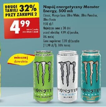 Biedronka Napój energetyczny Monster Energy, 500 ml oferta