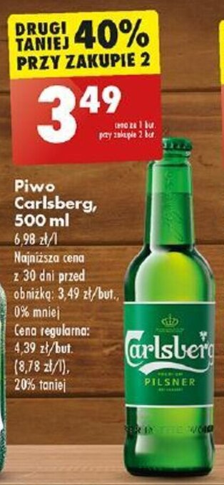 Biedronka Piwo Carlsberg, 500 ml oferta