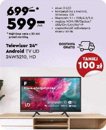 Biedronka Telewizor 24" Android TV UD oferta