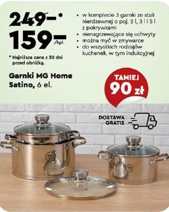 Biedronka Garnki MG Home Satino, 6 el. oferta