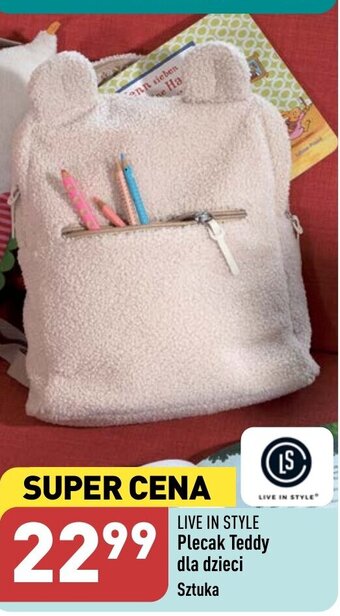ALDI LIVE IN STYLE Plecak Teddy dla dzieci oferta