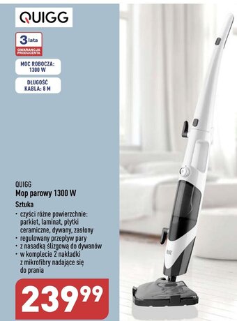 ALDI QUIGG Mop parowy 1300 W oferta