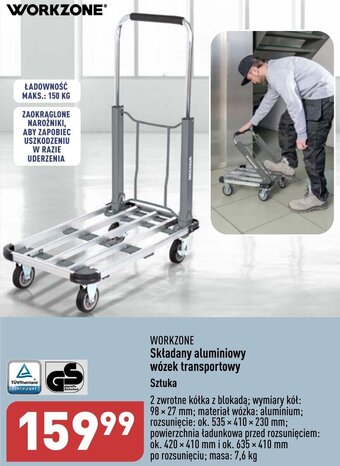 ALDI WORKZONE Składany aluminiowy wózek transportowy oferta