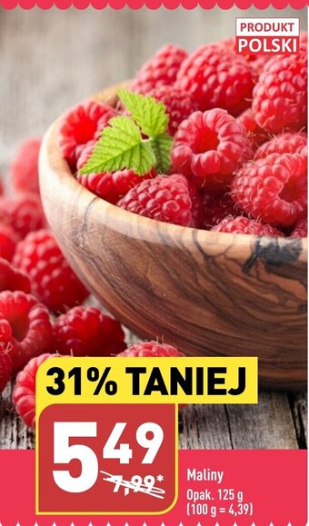 ALDI Maliny 125g oferta
