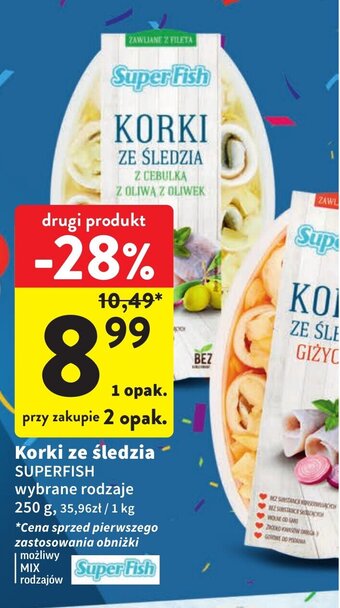 Intermarche Korki ze śledzia SUPERFISH 250 g oferta
