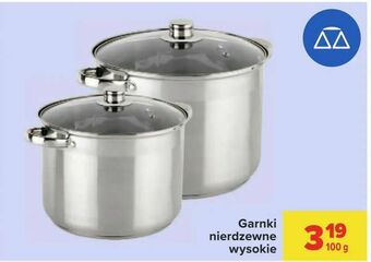 Carrefour Garnki nierdzewne wysokie oferta