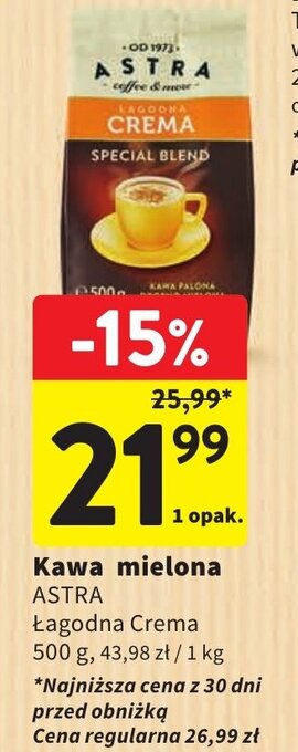 Intermarche Kawa mielona ASTRA 500 g oferta