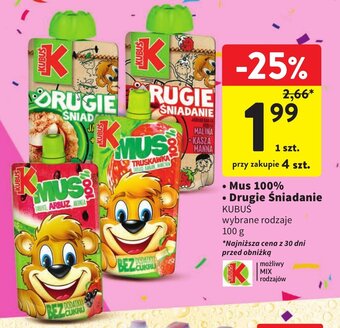 Intermarche Mus 100% / Drugie śniadanie KUBUŚ 100 g oferta