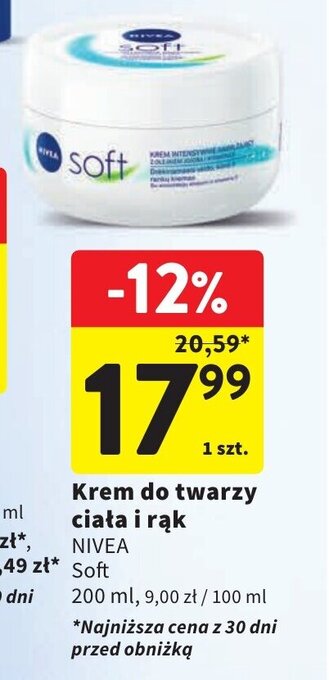 Intermarche Krem do twarzy ciała i rąk NIVEA 200 ml oferta