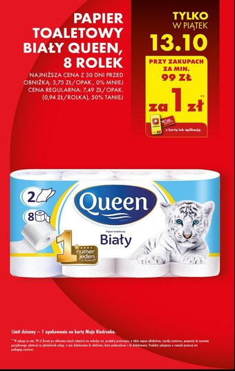 Biedronka Papier toaletowy biały oferta