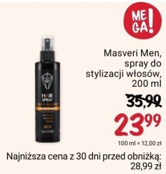 Rossmann Masveri Men spray do stylizacji włosów 200ml oferta