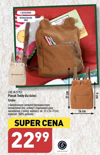 ALDI Plecak Teddy dla dzieci oferta