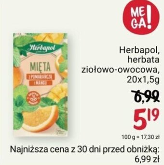 Rossmann Herbapol, herbata ziołowo-owocowa, 20x1,5g oferta