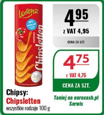 Eurocash Chipsy: Chipsletten 100 g oferta