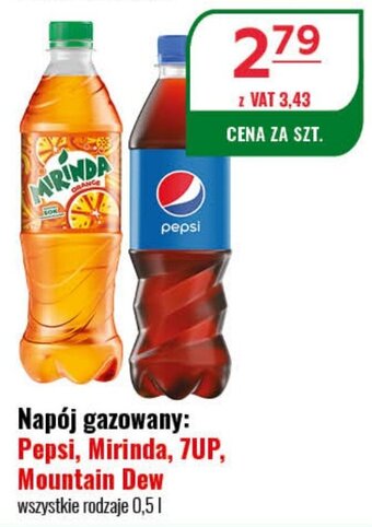 Eurocash Napój gazowany: Pepsi, Mirinda, 7UP, Mountain Dew 0,5 l oferta