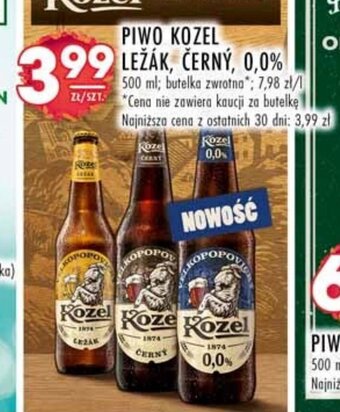 Stokrotka PIWO KOZEL ČERNÝ 0,0% 500ml oferta