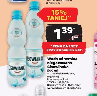 Netto Woda mineralna niegazowana cisowianka oferta
