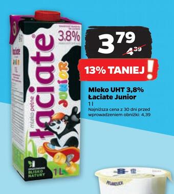 Netto Mleko uht 3,8% łaciate junior oferta
