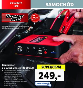 Lidl Kompresor z powerbankiem 12000 mah oferta