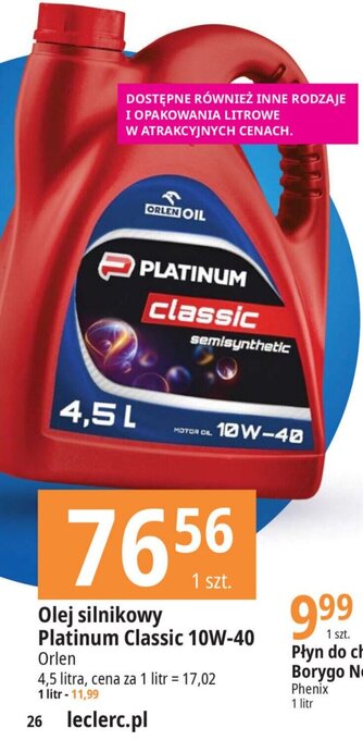 E.Leclerc Olej silnikowy Platinum Classic 10W-40 oferta