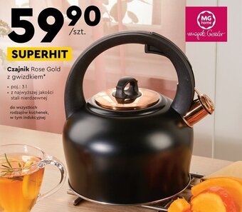 Biedronka Czajnik Rose Gold z gwizdkiem MG home oferta