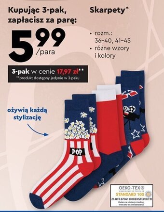 Biedronka Skarpety 3-pak oferta