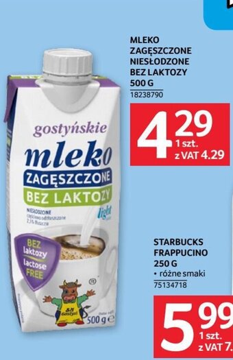 Selgros MLEKO ZAGĘSZCZONE NIESŁODZONE BEZ LAKTOZY 500 G oferta