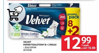Selgros VELVET PAPIER TOALETOWY 8 + 2 ROLKI oferta