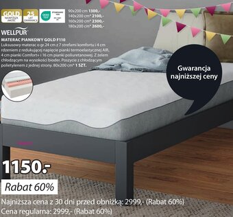 JYSK WELLPUR MATERAC PIANKOWY GOLD F110 oferta