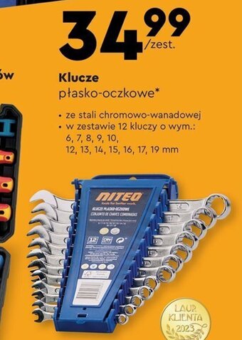 Biedronka NITEO Klucze płasko oczkowe oferta