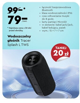 Biedronka Głośniki bt splash l tws cz tracer oferta
