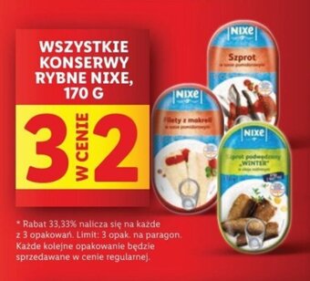 Lidl WSZYSTKIE KONSERWY RYBNE NIXE, 170 G oferta