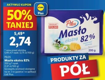 Lidl PILOS Masło ekstra 82% 200 g oferta