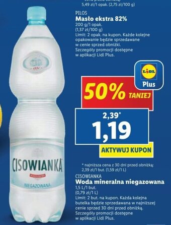 Lidl CISOWIANKA Woda mineralna niegazowana 1,5 l oferta