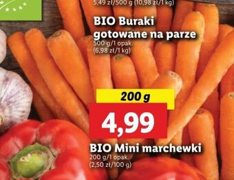 Lidl BIO Mini marchewki 200 g oferta