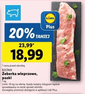 Lidl RZEŹNIK Żeberka wieprzowe, paski 1 kg oferta