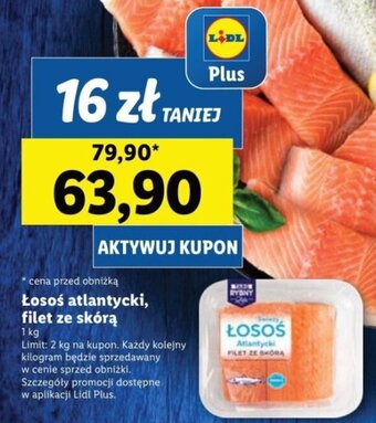 Lidl Łosoś atlantycki, filet ze skórą 1 kg oferta