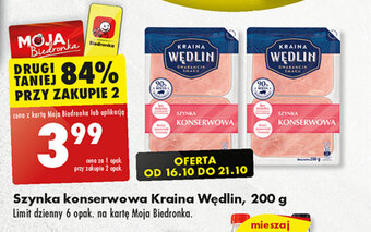 Biedronka Szynka konserwowa Kraina Wędlin, 200 g oferta